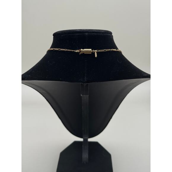 Vintage Sadie Green Antique Style Victorian Pendant Necklace with Red Glass - Picture 3 of 11